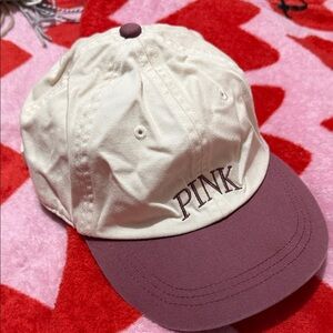 PINK Victoria's Secret Cream and Purple Hat